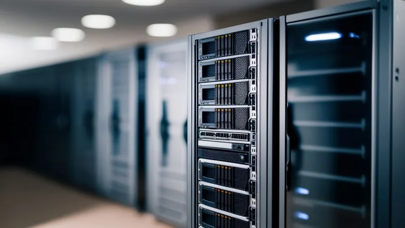 Servidores instalados em rack corporativo